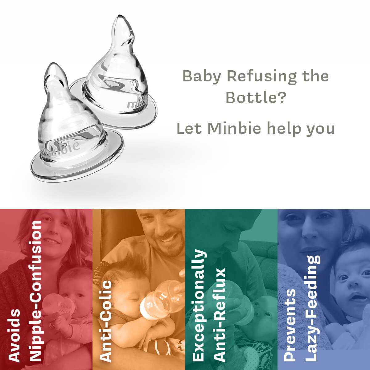 Baby refusing the bottle? Minbie can help.